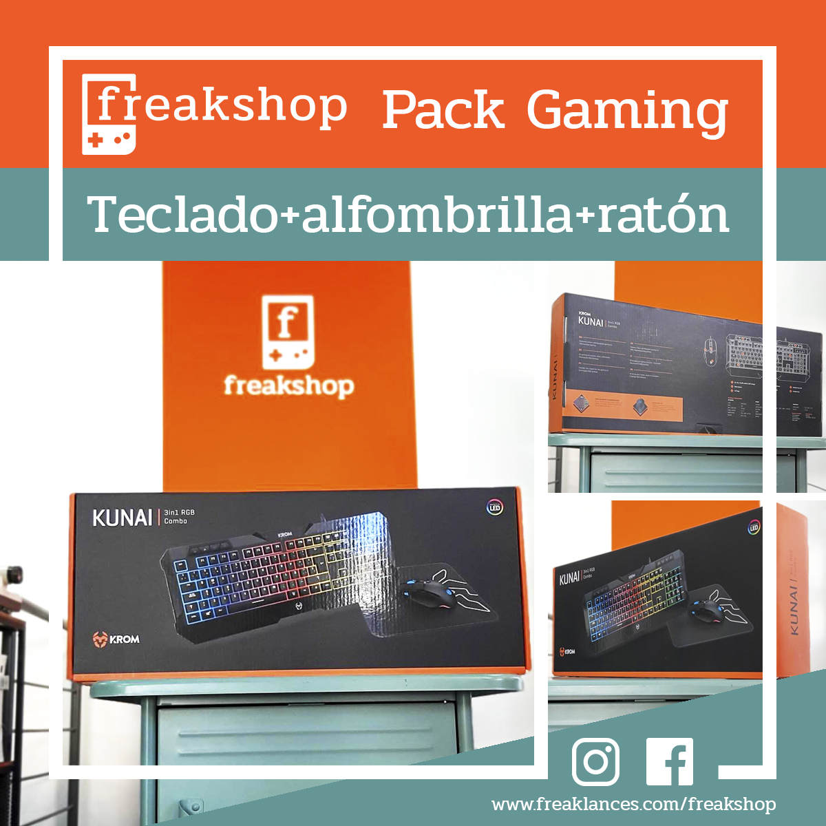 Pack Gaming Krom NXKROMKUNAI Teclado + Alfombrilla + Ratón