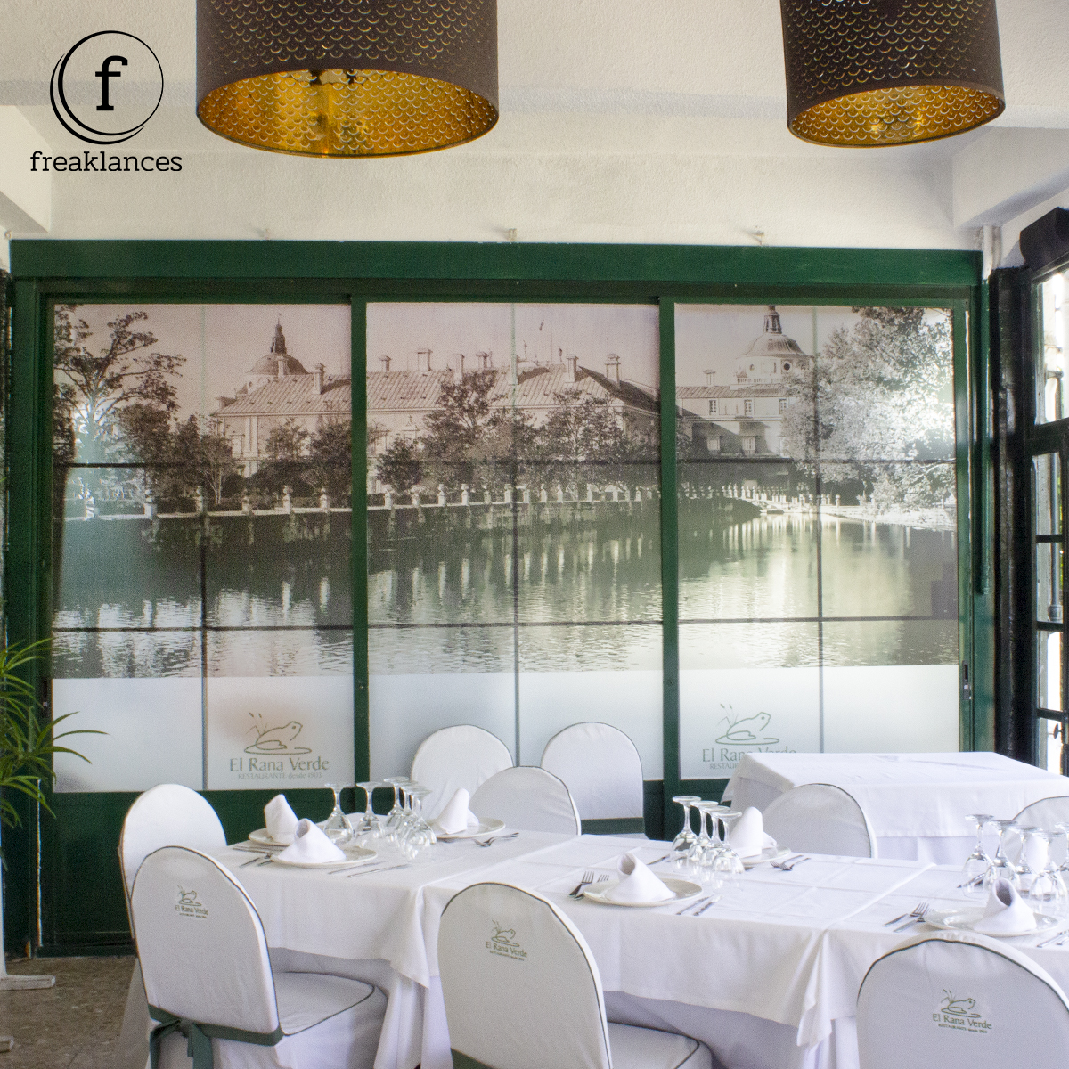 Decoración interior para el restaurante El Rana Verde