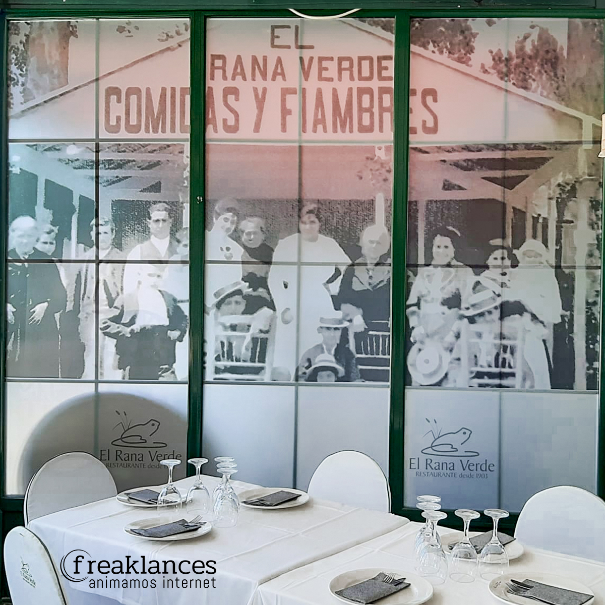 Decoración interior para el restaurante El Rana Verde