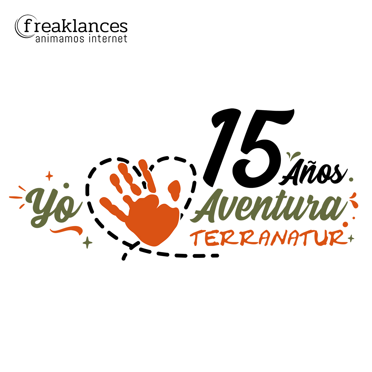 Logotipo del 15 aniversario realizado para agencia de viajes y aventura terranatur