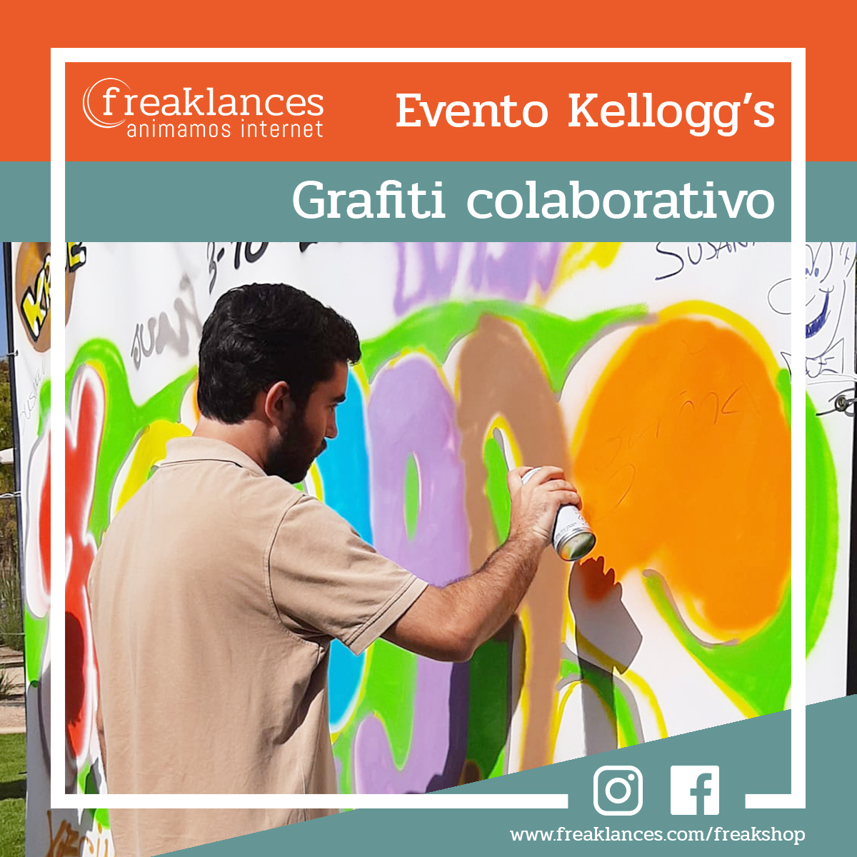 Evento de Kellogg's con Smarty Events donde se realizó un grafiti colaborativo.